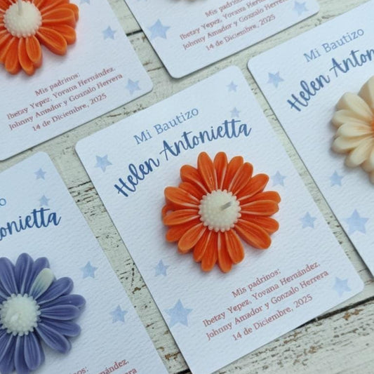 Flor | vela de soja + tarjeta