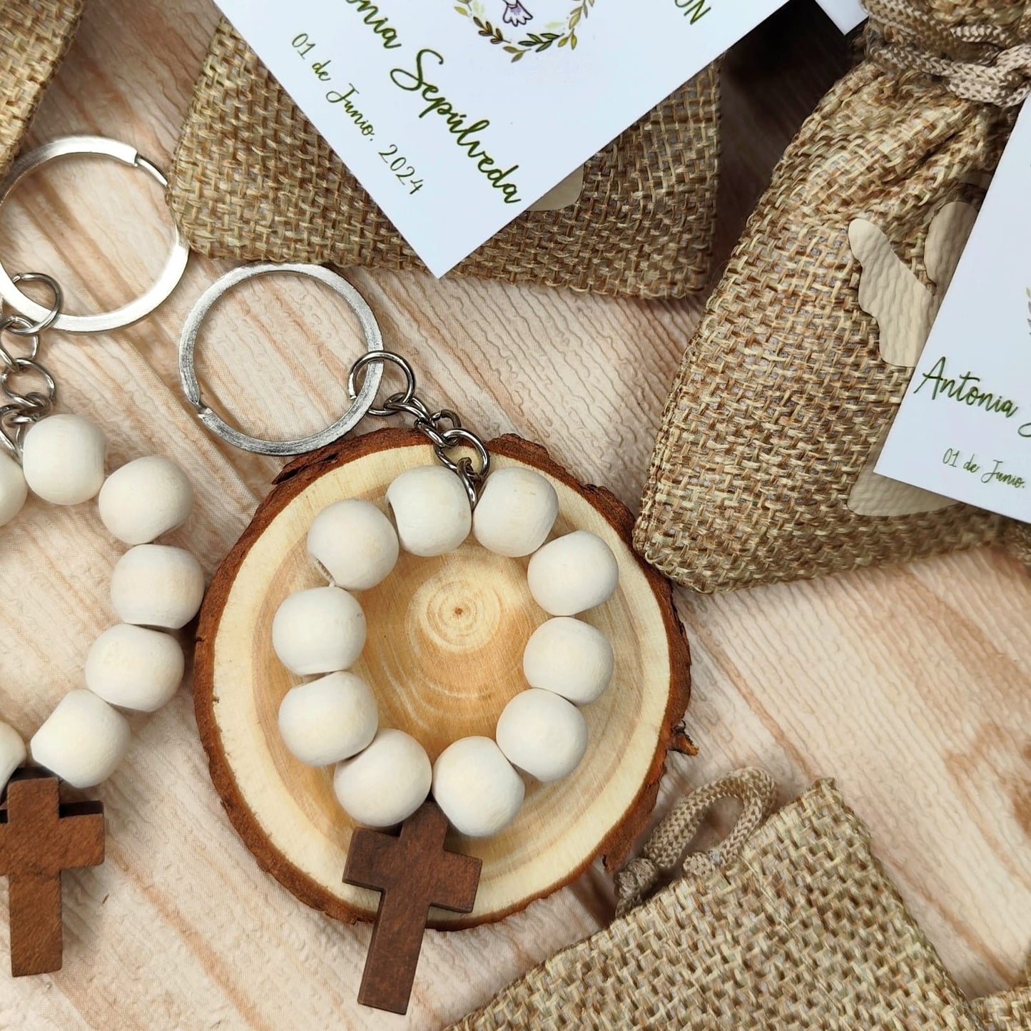 Denario + bolsa estampada + etiqueta