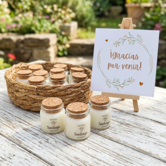 Set de Recuerdos | 12 Velas Aromáticas Personalizadas (20g)