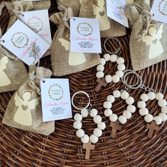 Denario + bolsa estampada + etiqueta