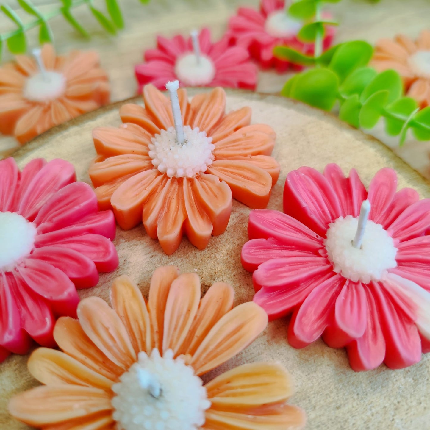 Flor | vela de soja + bolsa organza + etiqueta